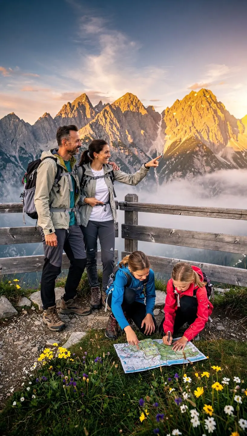 Panoramatický výhľad na Vysoké Tatry s horskými chatami a turistickými chodníkmi pod modrou oblohou. Detailná fotografia lanovky prepravujúcej turistov medzi horskými obcami v Tatrách. Pohľad na značenú turistickú trasu lemovanú farebnými stromami počas jesene vo Vysokých Tatrách. Záber na turistov prechádzajúcich cez horskú dedinu s tradičnou architektúrou a výhľadom na okolité štíty Tatier.